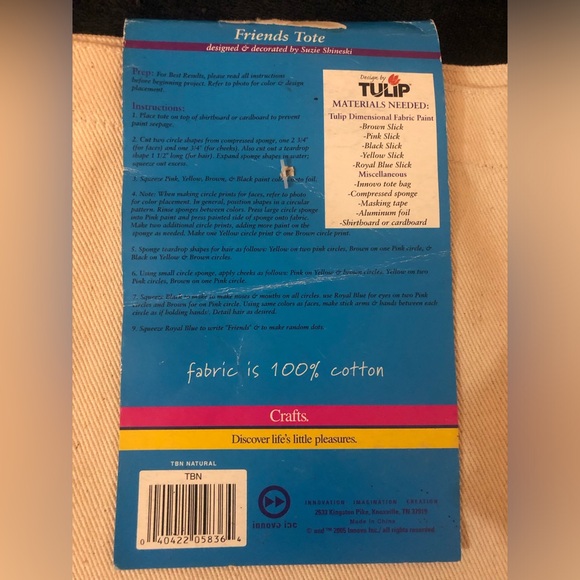 2005 Make Your Own Canvas Tote Bag Kit – NWT with Free Project Directions! 🎀 - Picture 4 of 5